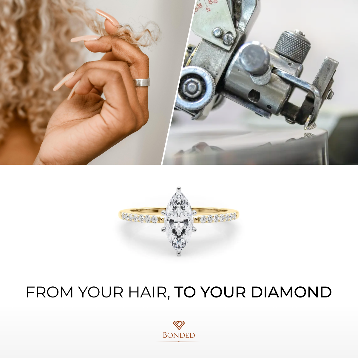 Bonded Diamond collage ad square